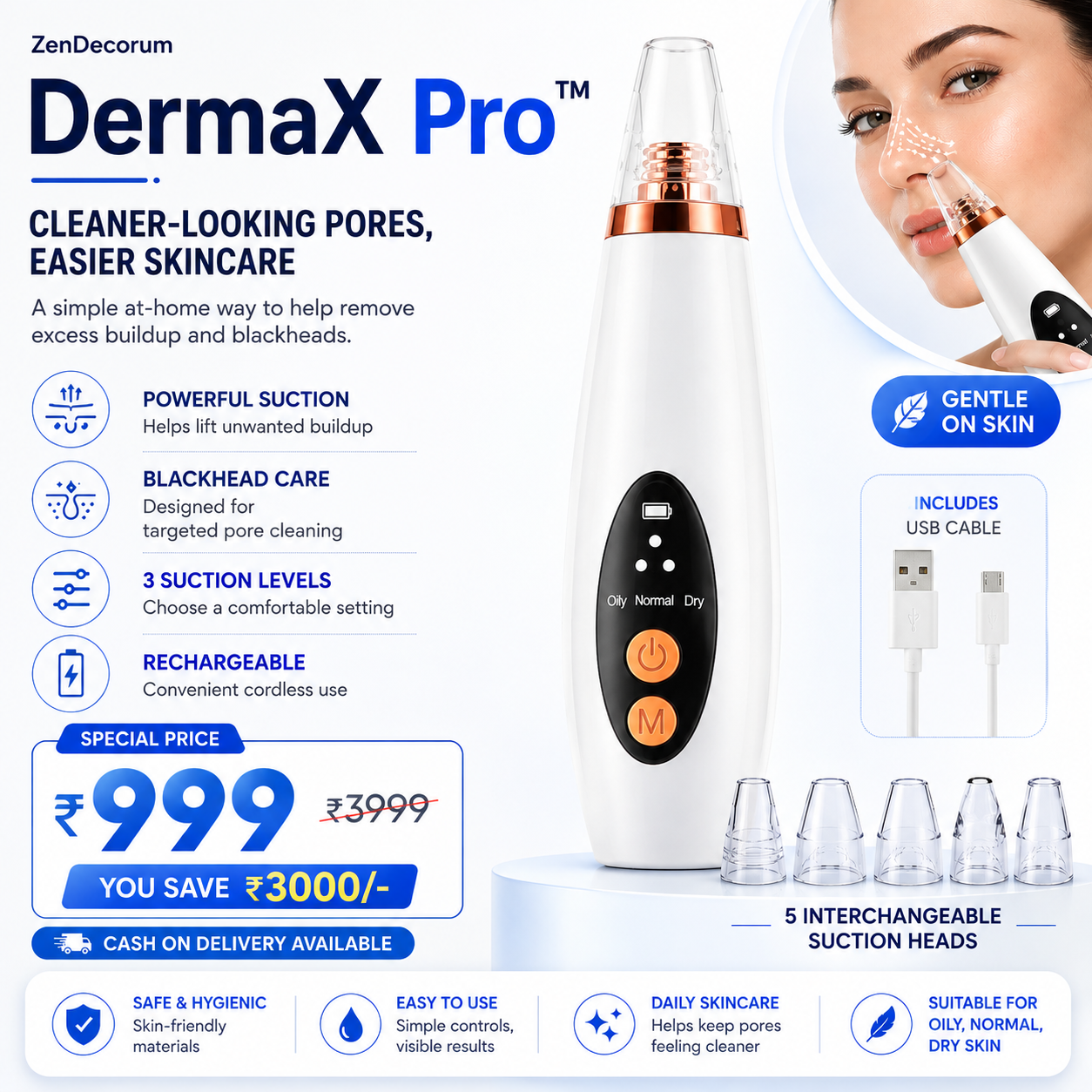 DermaX Pro™ — 6 in 1 Smart Blackhead & Pore Vacuum