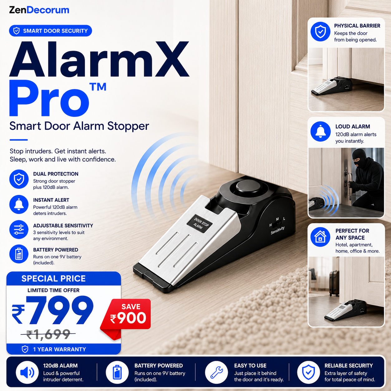AlarmX Pro™ — Smart Door Alarm