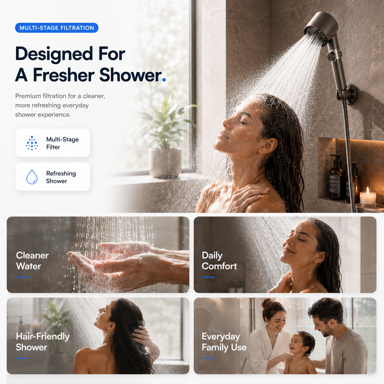 AquaX Pro™ - Filter Shower Massager